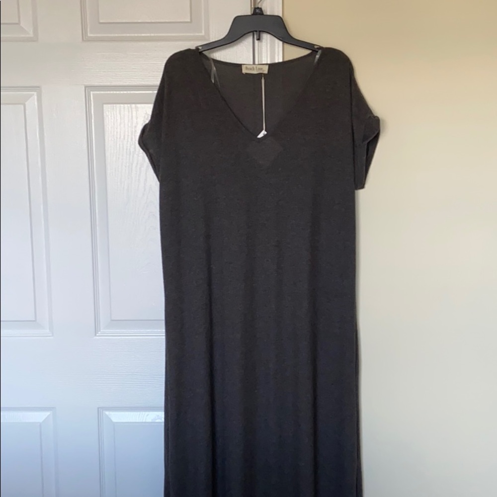 Rolled Sleeve Maxi Dress